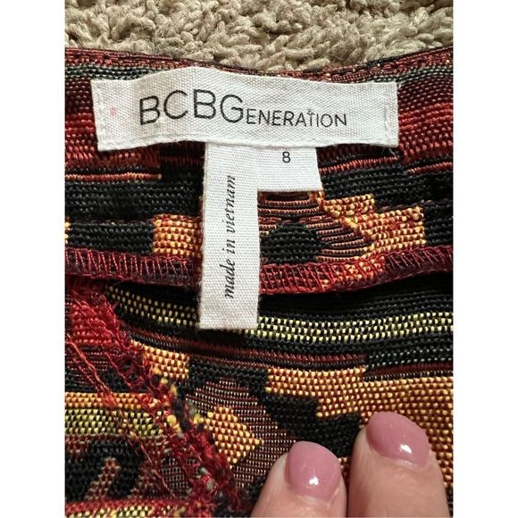 BCBGENERATION Orange Yellow Patterned Skirt - Picture 5 of 6